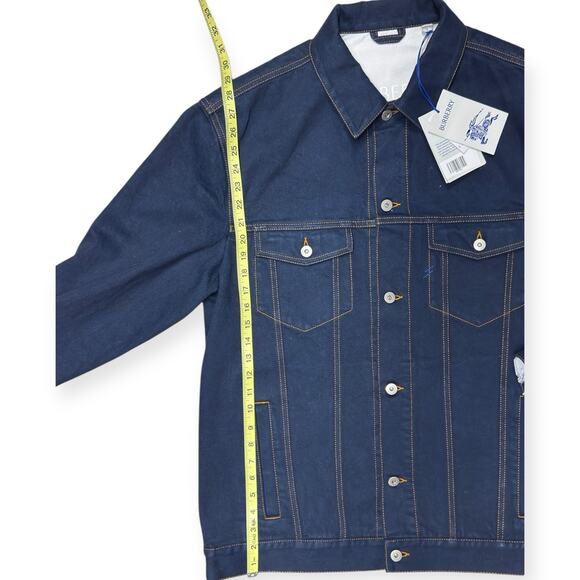 Mens London Navy Blue Denim Flocked Jacket XL $ 1790 Msrp - Picture 7 of 16